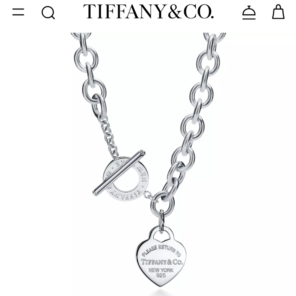 Tiffany & Co. Silver Heart Charm Necklace With Box - Picture 5 of 6